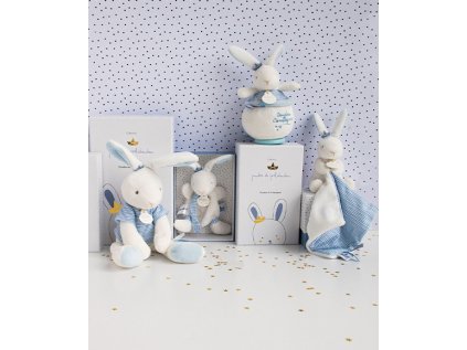 Doudou Darčeková sada - králiček námorník s muchláčikom 10 cm