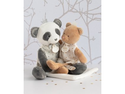 Doudou Darčeková - plyšová panda s dečkou 28 cm