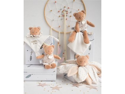 Doudou Darčeková - plyšový zmuchláčik medvedík 26 cm