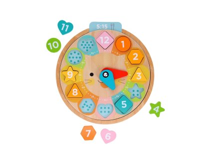 Petit Collage Učebné viacjazyčné hodiny + počítanie a farby