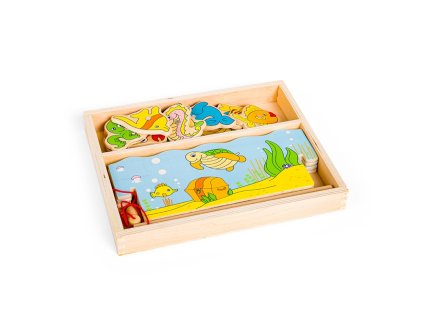 Bigjigs Toys Magnetické chytanie rybičiek mora