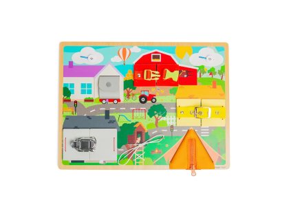 Bigjigs Toys Motorická doska každodenných zručností
