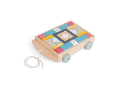 Bigjigs Toys Vozík s drevenými kockami