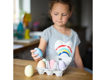 Bigjigs Toys Sada farebných kried v tvare vajcia 6 ks