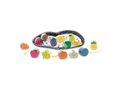 Vilac Drevené navliekacie korálky ovocie a zelenina