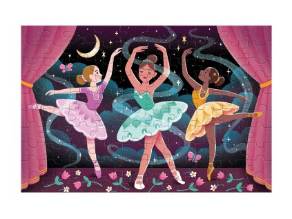 Mudpuppy Puzzle Polmesačný balet - svieti v tme 100 dielikov