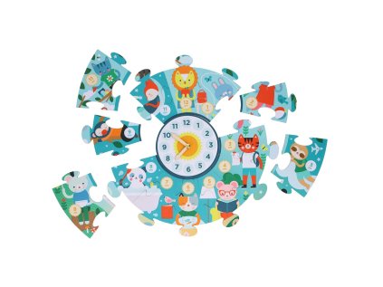 Petit Collage Podlahové puzzle Ilustrované učebné hodiny