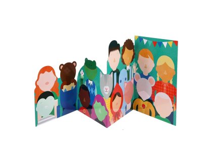 Petit Collage Znovupoužiteľné samolepky so scénou Legrační tváre