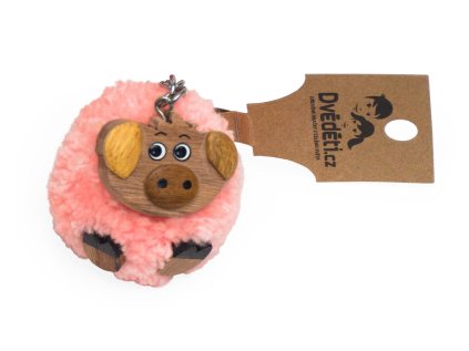 2Kids Toys Drevená kľúčenka brmbolec Prasa