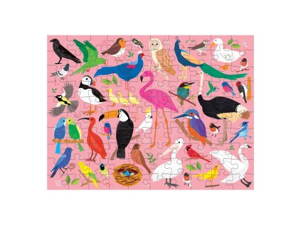 Mudpuppy Obojstranné puzzle Chrobáky a vtáky 100 dielikov