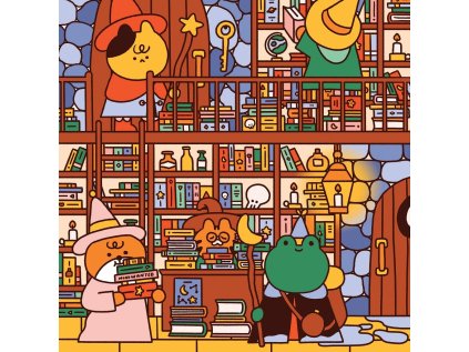 Mudpuppy Rodinné puzzle Čarodejova knižnica 500 dielikov