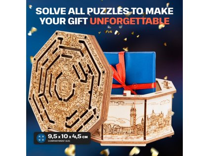 EscapeWelt Drevený hlavolam Secret Maze Box