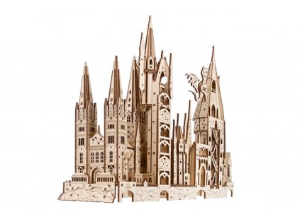 Ugears 3D drevené mechanické puzzle Hrad Bradavice, Harry Potter