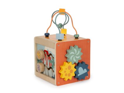 small foot Drevená motorická kocka Dino