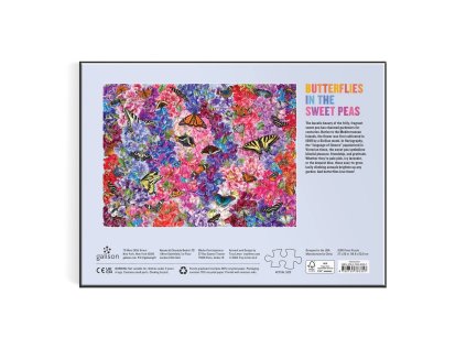 Galison Puzzle Motýle v sladkých hráškoch 1000 dielikov