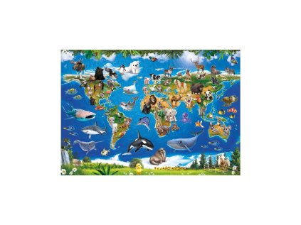 Dino Puzzle Mapa zvierat 100 XL dielikov