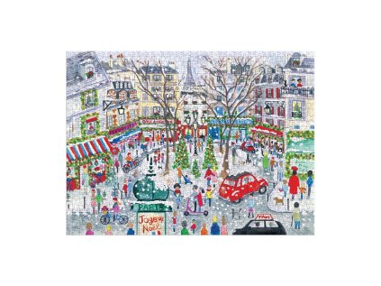 Galison Fóliové puzzle Michael Storrings Vianočná Paríž 1000 dielikov