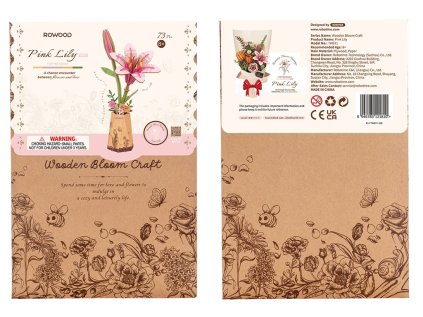 RoboTime 3D drevená skladačka Ružová ľalia