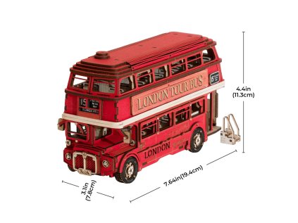 RoboTime 3D drevená skladačka Londýnsky double-decker