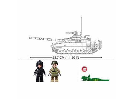 Sluban Model Bricks M38-B1178 Hlavný bojový tank T-80 2 v 1 v mierke 1:35