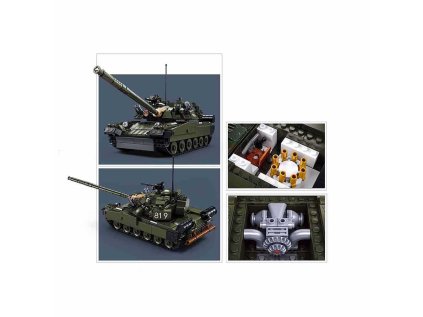 Sluban Model Bricks M38-B1178 Hlavný bojový tank T-80 2 v 1 v mierke 1:35