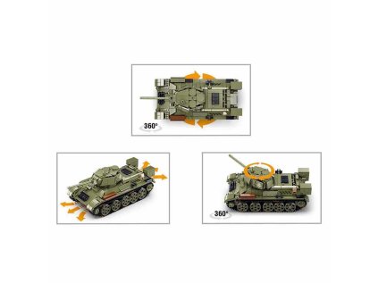 Sluban Power Bricks M38-B7072 R/C T34/76 (1942) Tank na diaľkové ovládanie