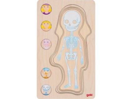 Goki Drevené puzzle Ľudské telo - dievča