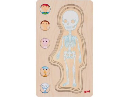 Goki Drevené puzzle Ľudské telo - chlapec