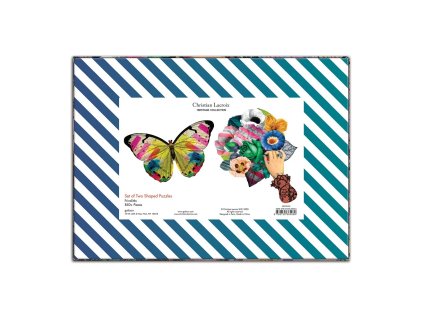 Galison Tvarové puzzle Christian Lacroix Motýľ a Kytica v sade