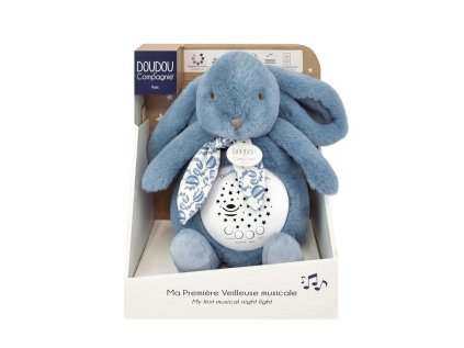 Doudou Hracia skrinka s projekciou Zajačik modrý