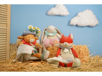 Doudou Darčeková sada ružová Zajačik Ciboulette s dečkou 28 cm