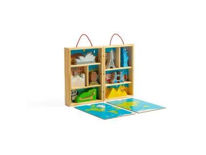 Bigjigs Toys Drevená cestovateľská herná súprava