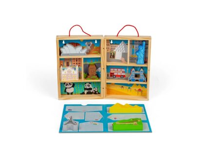 Bigjigs Toys Drevená cestovateľská herná súprava