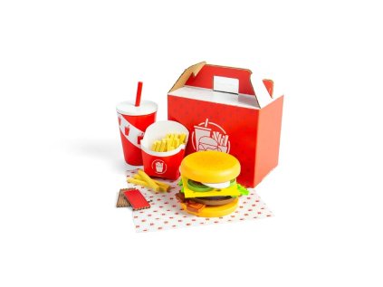 Bigjigs Toys Súprava Burger a hranolky