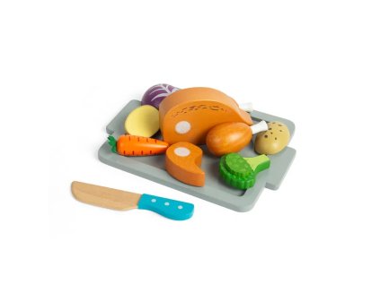 Bigjigs Toys Súprava Pečené kura so zeleninou