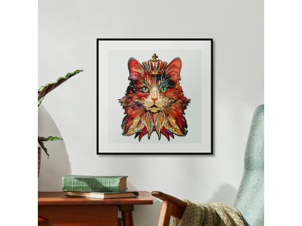 RoboTime Drevené puzzle Mačací kráľ