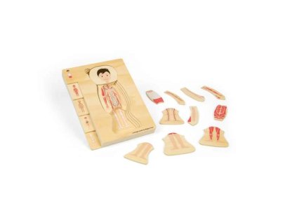 Bigjigs Toys Drevené puzzle Anatómia chlapec