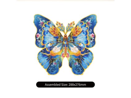 RoboTime Drevené puzzle motýľ Morpho Helena