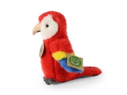 Rappa Plyšový papagáj Ara 16 cm červený ECO-FRIENDLY