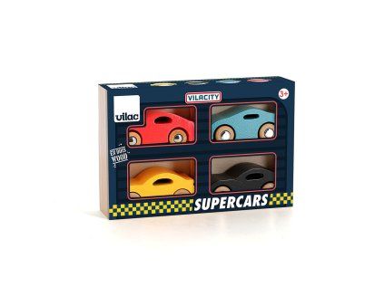 Vilac Sada 4 dřevěných autíček Super Vilacity