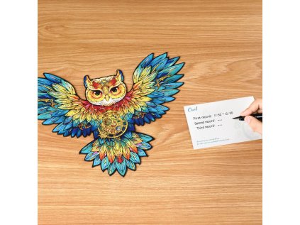 RoboTime Drevené puzzle Sova