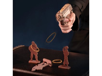RoboTime 3D drevená skladačka Mini pištoľ Justice Guard