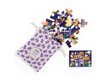 Mudpuppy Puzzle Strašidelný dom v látkovom vrecku 36 dielikov
