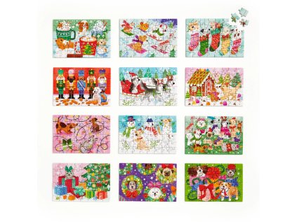 Mudpuppy Puzzle Predvianočné odpočítavanie sada 12 ks