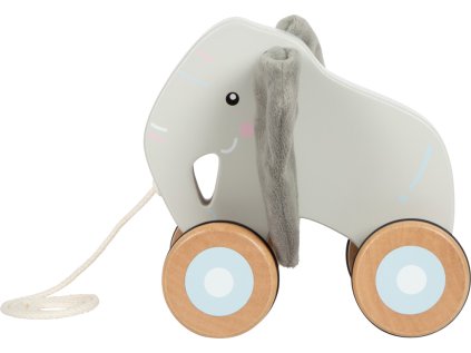 small foot Drevená ťahacia hračka Slon so šuštivými uškami