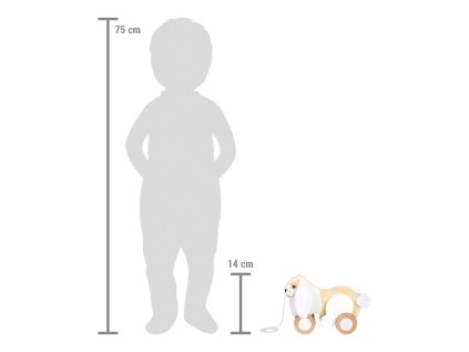 small foot Drevená ťahacia hračka Králik so šuštivými uškami