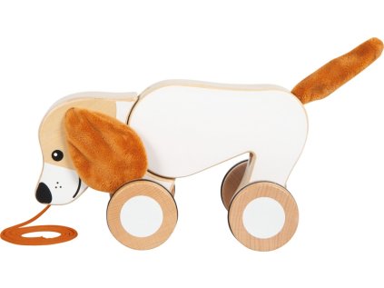 small foot Drevená ťahacia hračka Psík so šuštivými uškami