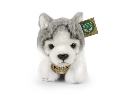 Rappa Plyšový pes husky ležící 20 cm ECO-FRIENDLY