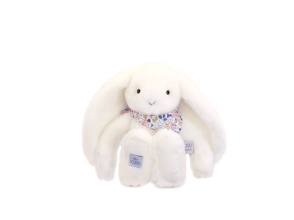 Doudou Plyšový zajačik so šatkou biely 35 cm