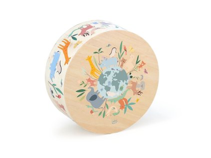 Vilac Drevený cajón bubienok Zvieratá sveta Sarah Betz